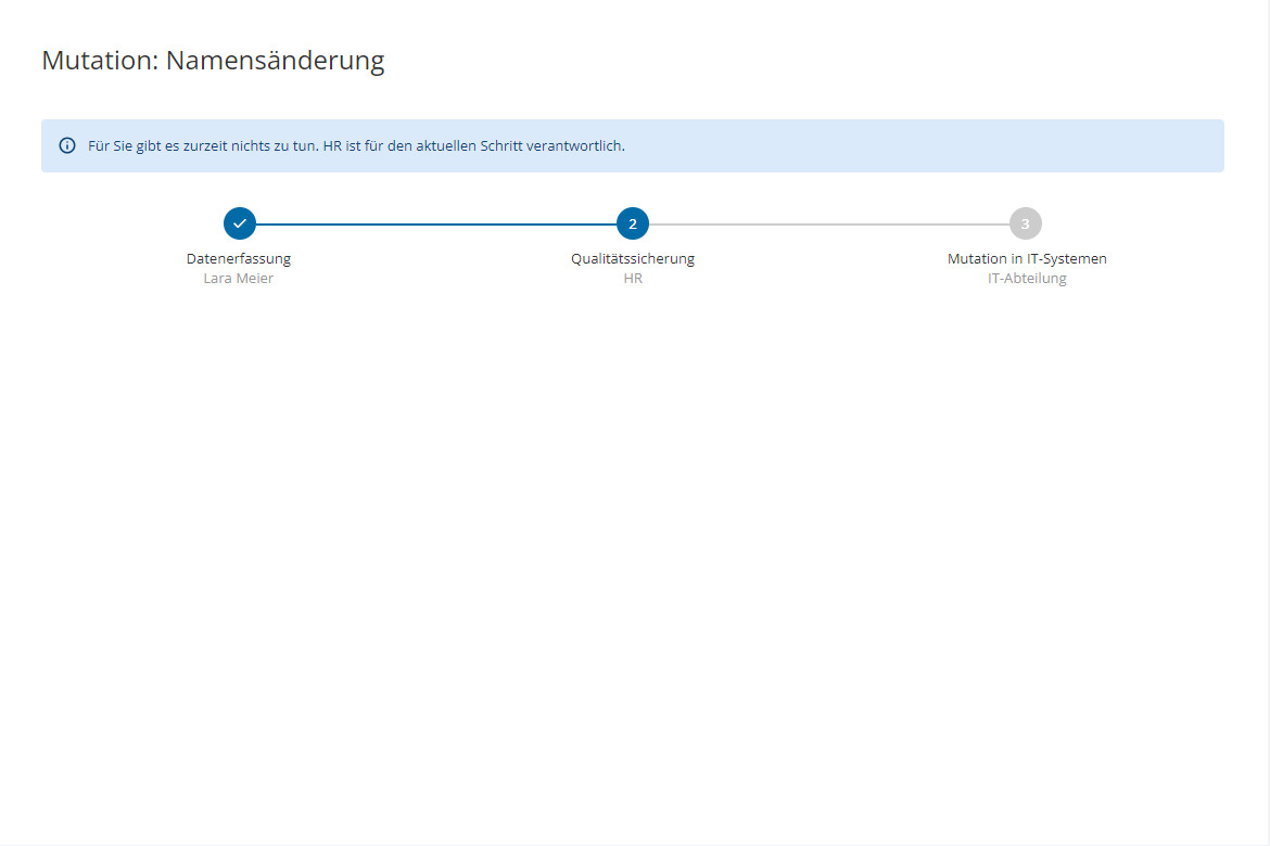 Digitaler HR-Workflow mit Statusmeldung