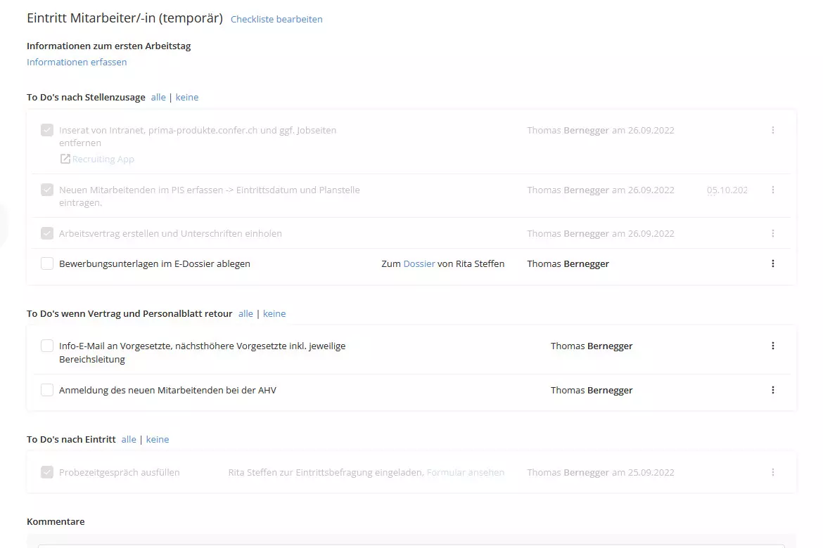 Tasks automatisch den verantwortlichen Personen zuweisen (Onboarding Tool)